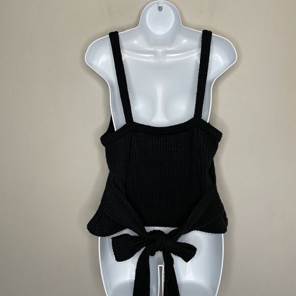 MADEWELL Knit Tank Top Womens Large Black Tie Wrap Sleeveless Cotton Blend J4453 - Picture 11 of 14